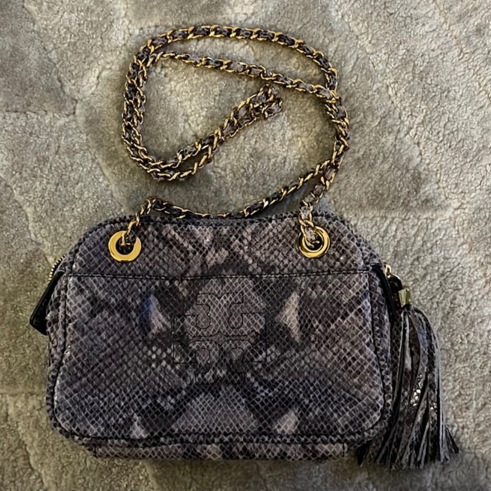 TORY BURCH snakeskin crossbody purse